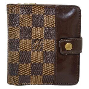 Auth LOUIS VUITTON Compact Zip N61668 Ebene Damier - CA0044 Bifold Wallet